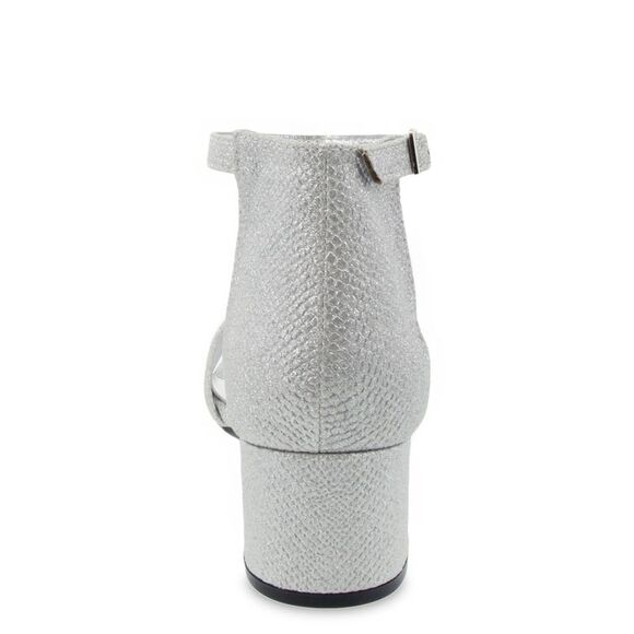 SUGAR Womens Silver Glitter Glitter Noelle Round Toe Block Heel Sandals 6.5 M - Picture 2 of 4